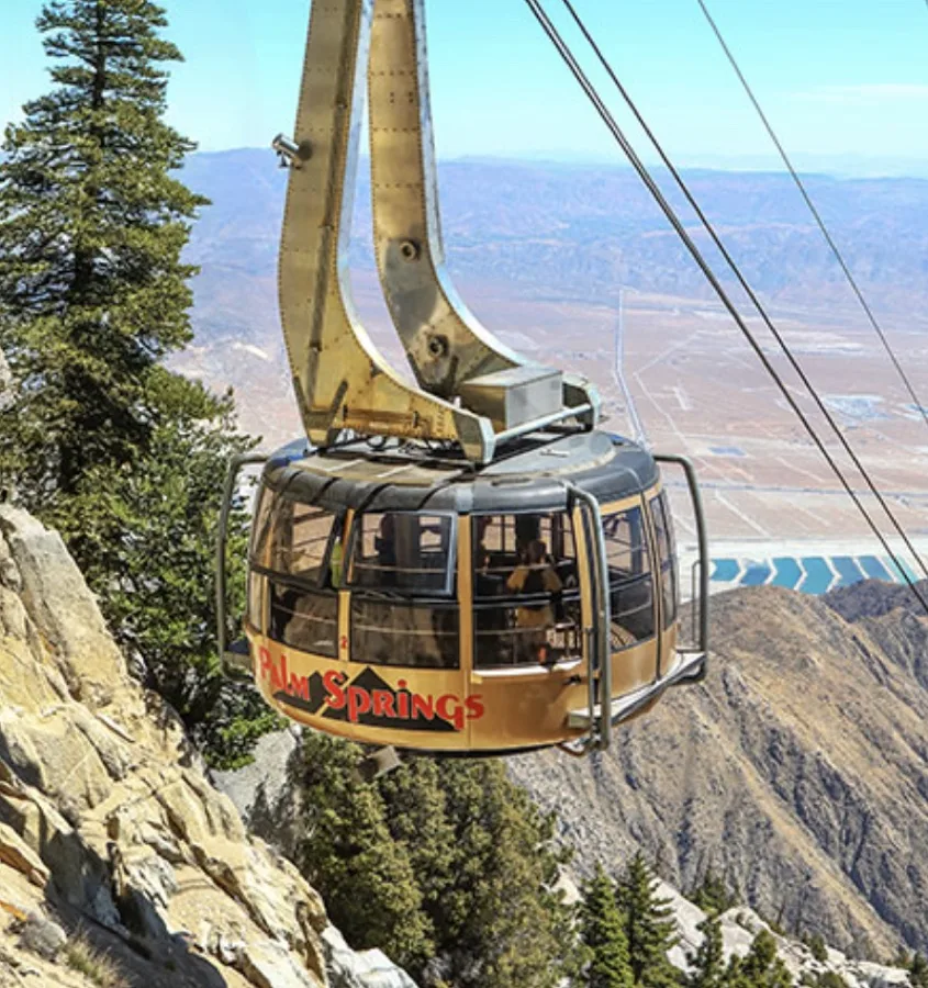 The Palm Springs Aerial Tramway above the desert