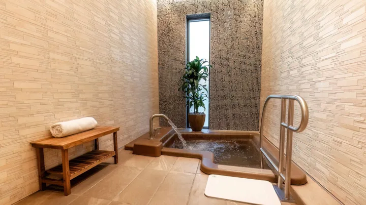 A private hot mineral bath at The Spa at Séc-he in Palm Springs